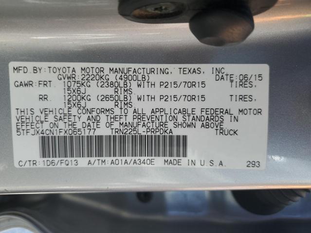 Photo 11 VIN: 5TFJX4CN1FX065177 - TOYOTA TACOMA DOU 