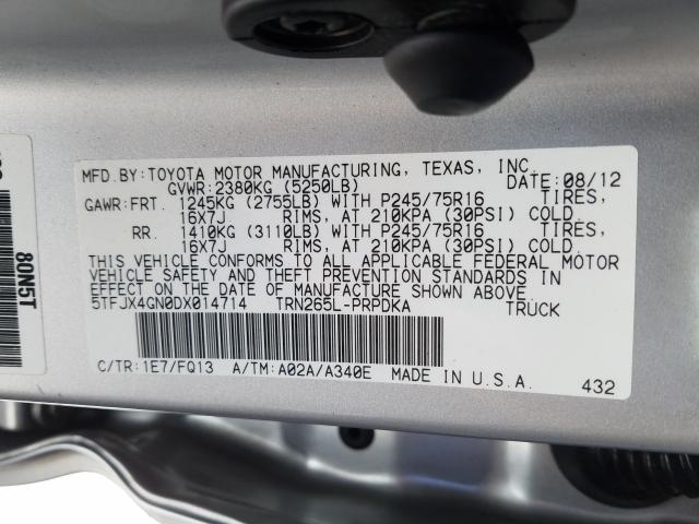 Photo 9 VIN: 5TFJX4GN0DX014714 - TOYOTA TACOMA DOU 