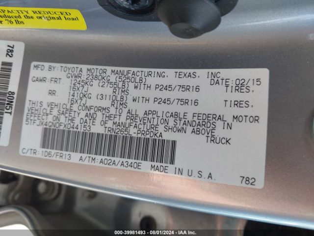 Photo 8 VIN: 5TFJX4GN0FX044153 - TOYOTA TACOMA 