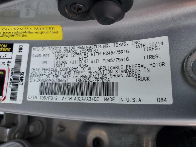 Photo 12 VIN: 5TFJX4GN2FX039651 - TOYOTA TACOMA 