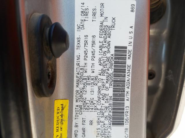 Photo 9 VIN: 5TFJX4GN6FX038194 - TOYOTA TACOMA DOU 