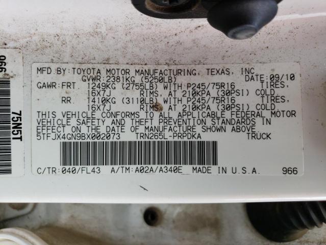 Photo 11 VIN: 5TFJX4GN9BX002073 - TOYOTA TACOMA DOU 