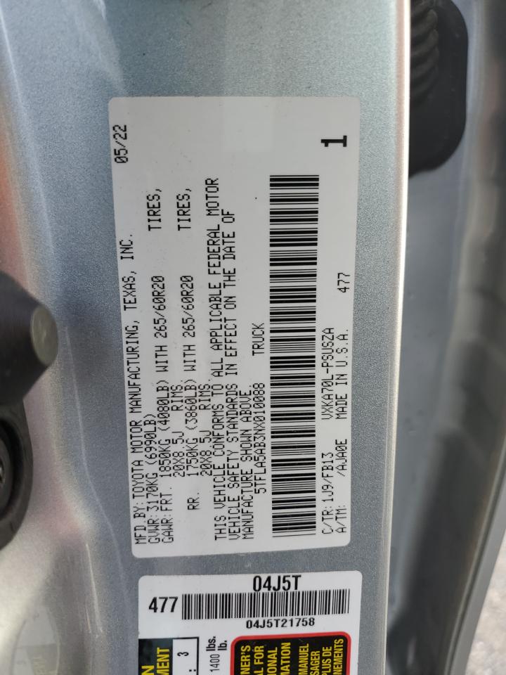 Photo 12 VIN: 5TFLA5AB3NX010088 - TOYOTA TUNDRA 