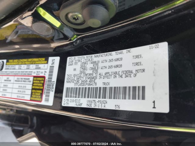 Photo 8 VIN: 5TFLA5DB1PX064178 - TOYOTA TUNDRA 