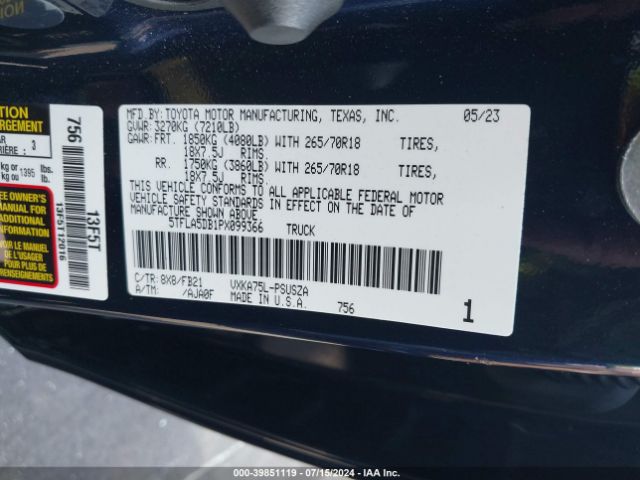 Photo 8 VIN: 5TFLA5DB1PX099366 - TOYOTA TUNDRA 