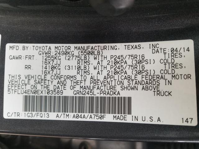 Photo 9 VIN: 5TFLU4EN0EX103589 - TOYOTA TACOMA DOU 