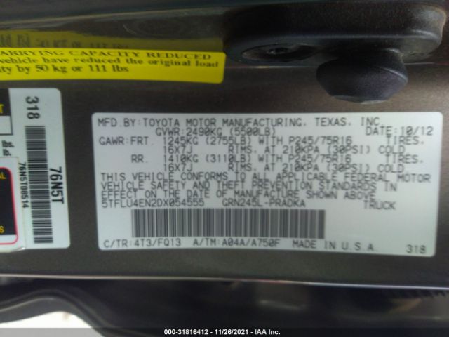 Photo 8 VIN: 5TFLU4EN2DX054555 - TOYOTA TACOMA 