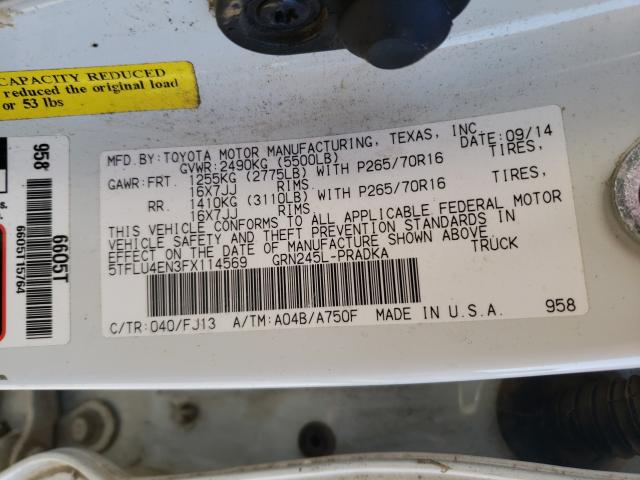 Photo 9 VIN: 5TFLU4EN3FX114569 - TOYOTA TACOMA DOU 