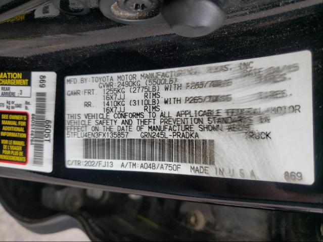 Photo 9 VIN: 5TFLU4EN3FX135857 - TOYOTA TACOMA DOU 