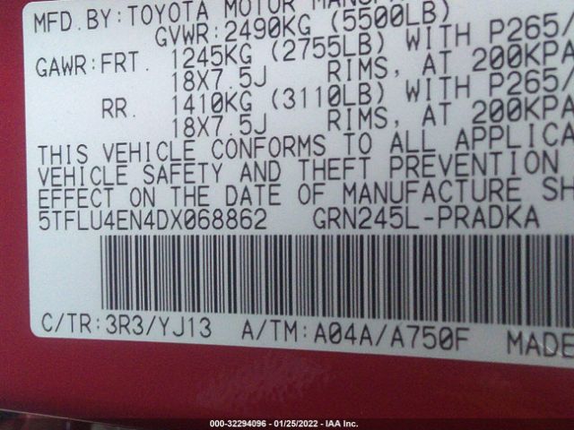 Photo 8 VIN: 5TFLU4EN4DX068862 - TOYOTA TACOMA 