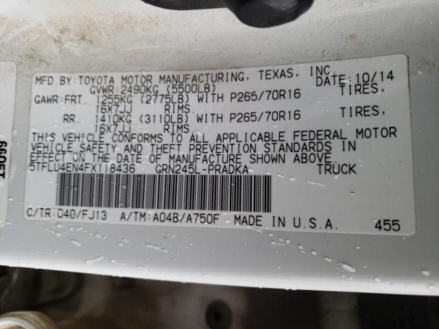 Photo 9 VIN: 5TFLU4EN4FX118436 - TOYOTA TACOMA DOU 