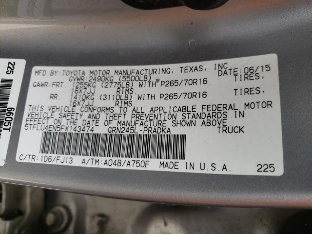 Photo 9 VIN: 5TFLU4EN5FX143474 - TOYOTA TACOMA DOU 