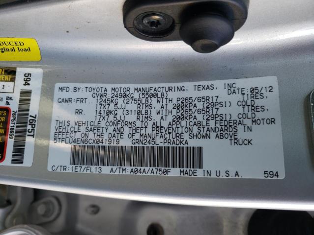 Photo 9 VIN: 5TFLU4EN6CX041919 - TOYOTA TACOMA DOU 