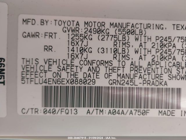 Photo 8 VIN: 5TFLU4EN6EX088029 - TOYOTA TACOMA 