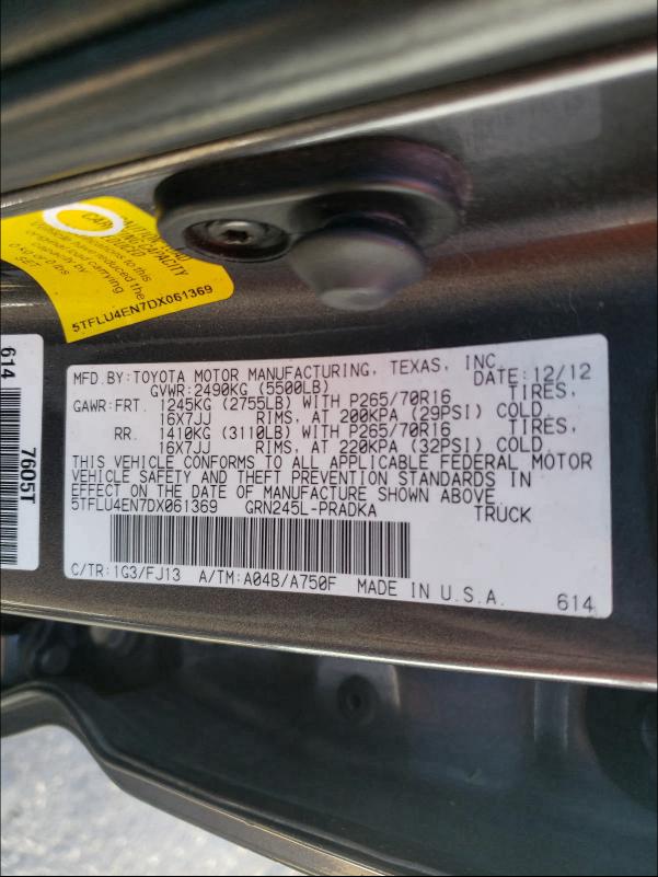 Photo 9 VIN: 5TFLU4EN7DX061369 - TOYOTA TACOMA DOU 