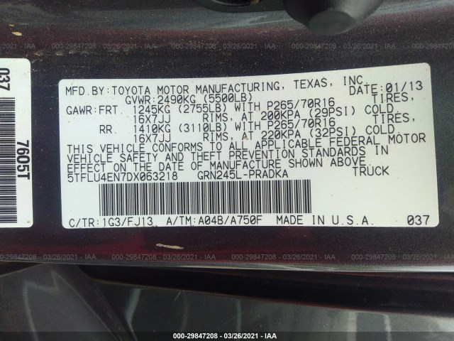 Photo 8 VIN: 5TFLU4EN7DX063218 - TOYOTA TACOMA 