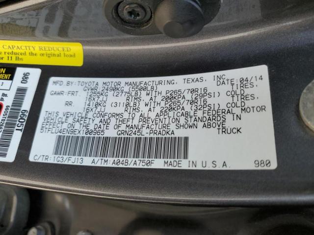 Photo 11 VIN: 5TFLU4EN9EX100965 - TOYOTA TACOMA DOU 