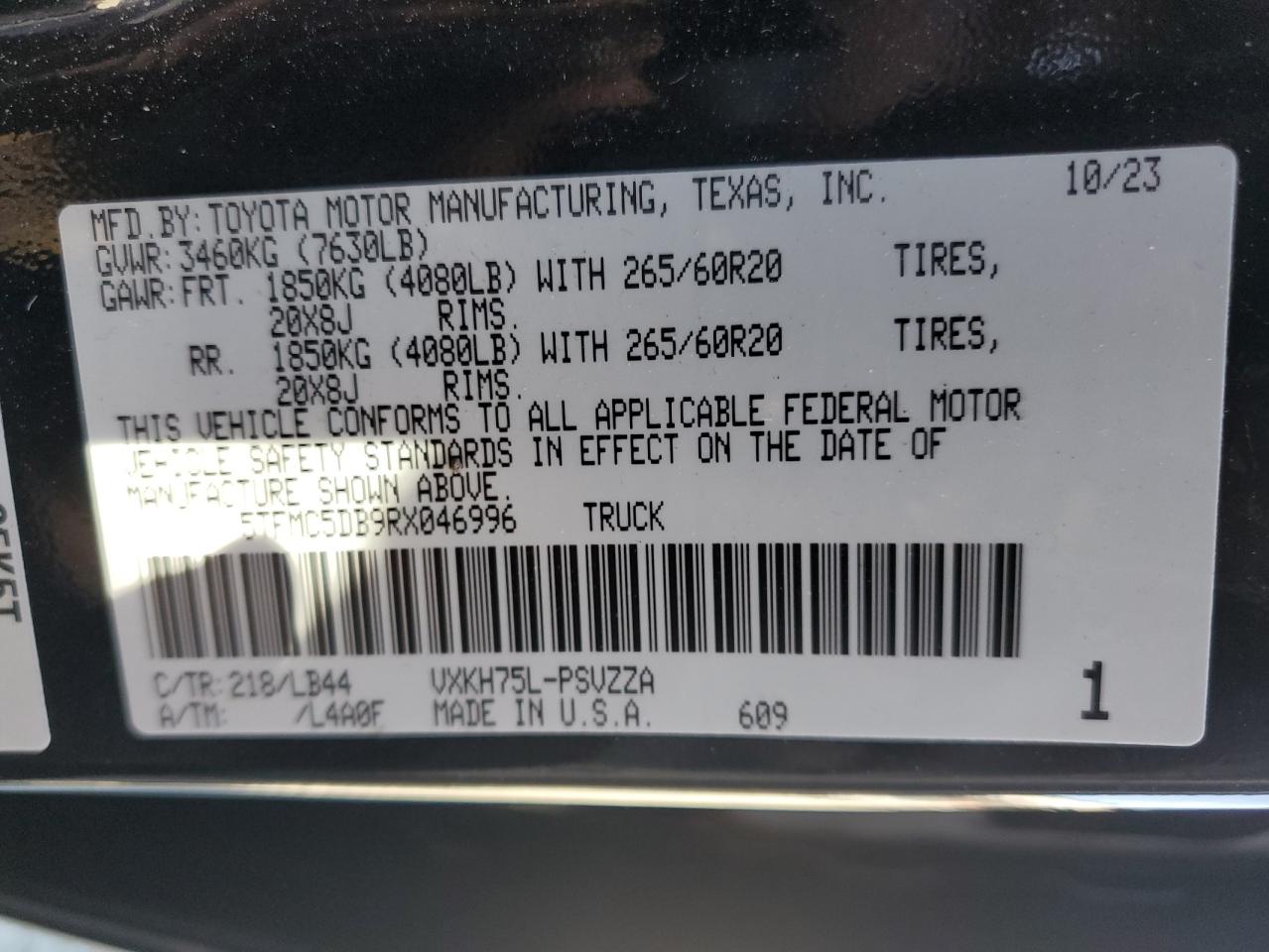 Photo 11 VIN: 5TFMC5DB9RX046996 - TOYOTA TUNDRA 