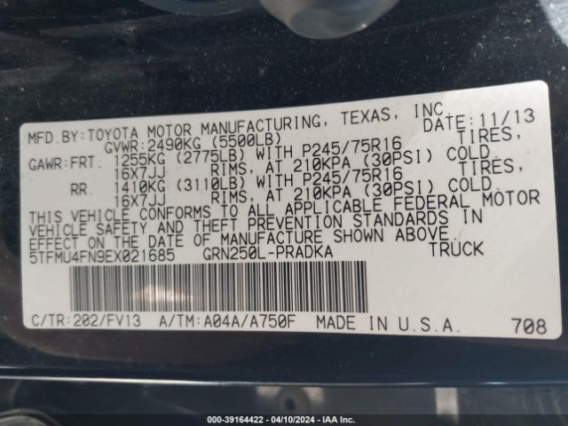 Photo 8 VIN: 5TFMU4FN9EX021685 - TOYOTA TACOMA 