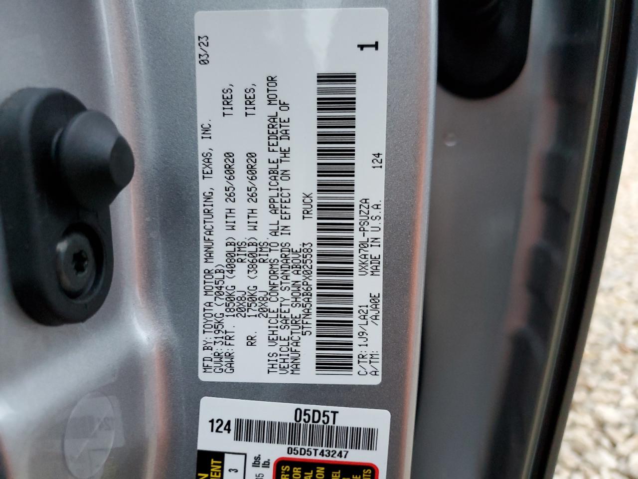 Photo 12 VIN: 5TFNA5AB6PX025583 - TOYOTA TUNDRA 