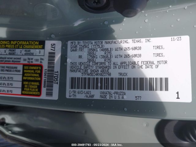 Photo 8 VIN: 5TFNA5EC4RX023790 - TOYOTA TUNDRA 