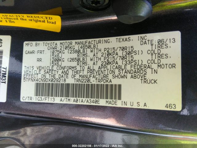 Photo 8 VIN: 5TFNX4CN9DX029218 - TOYOTA TACOMA 