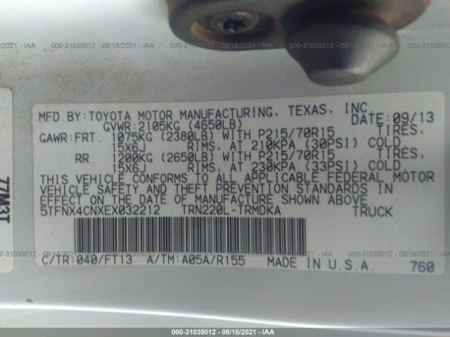 Photo 8 VIN: 5TFNX4CNXEX032212 - TOYOTA TACOMA 