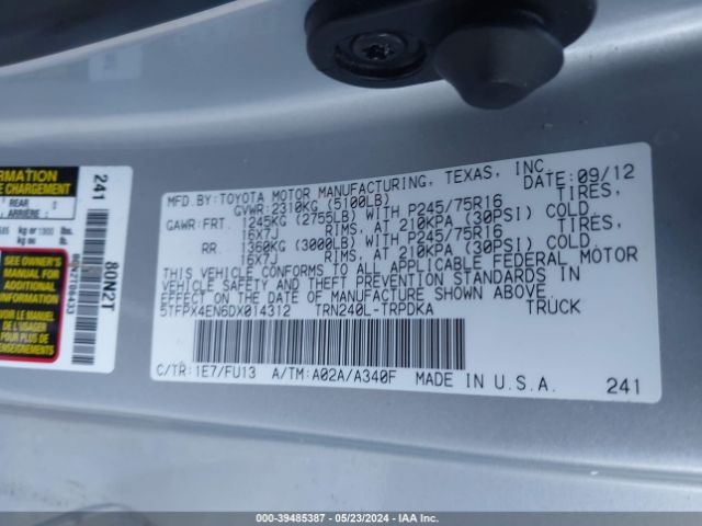 Photo 8 VIN: 5TFPX4EN6DX014312 - TOYOTA TACOMA 