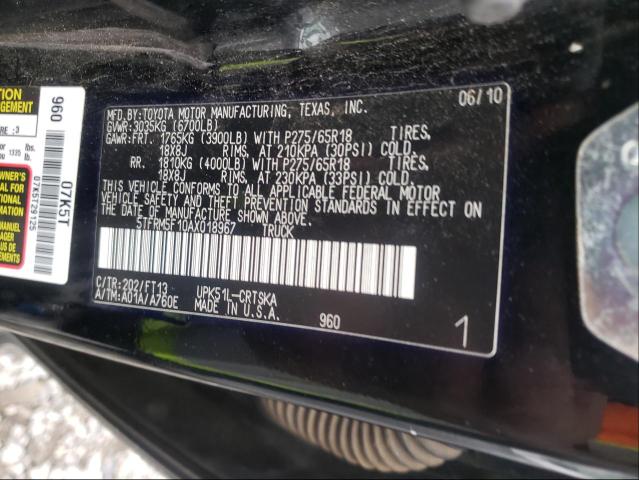 Photo 9 VIN: 5TFRM5F10AX018967 - TOYOTA TUNDRA DOU 