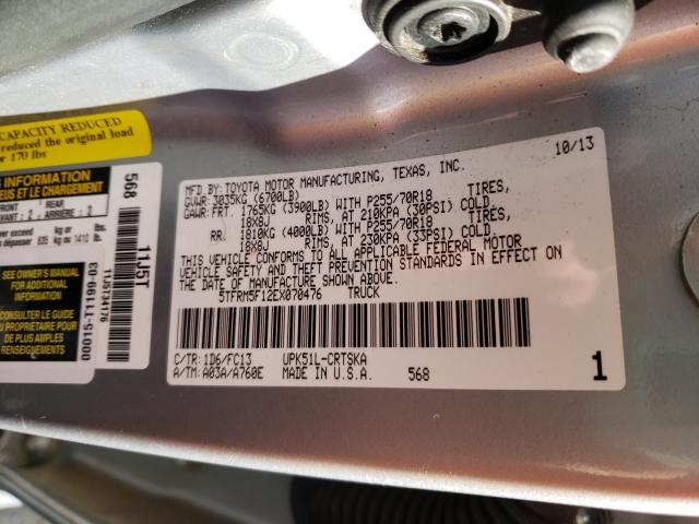 Photo 9 VIN: 5TFRM5F12EX070476 - TOYOTA TUNDRA DOU 