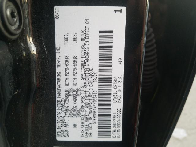 Photo 9 VIN: 5TFRM5F14FX093419 - TOYOTA TUNDRA DOU 