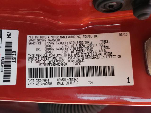 Photo 9 VIN: 5TFRM5F16DX059608 - TOYOTA TUNDRA DOU 