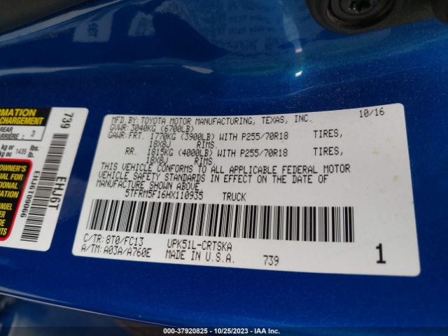 Photo 8 VIN: 5TFRM5F16HX110935 - TOYOTA TUNDRA 