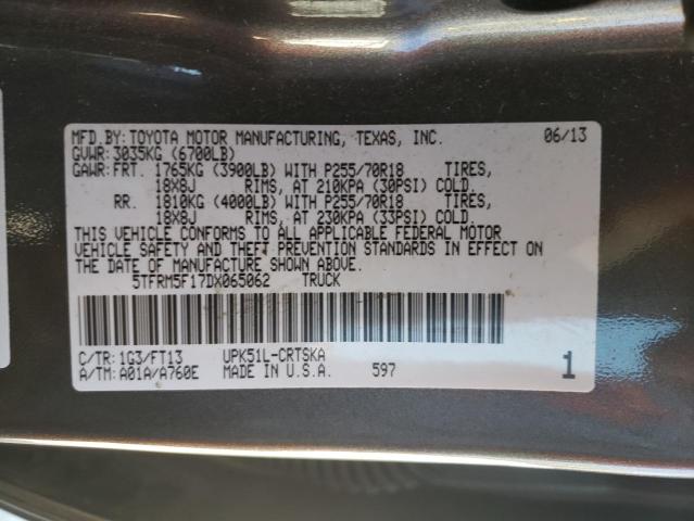 Photo 12 VIN: 5TFRM5F17DX065062 - TOYOTA TUNDRA DOU 