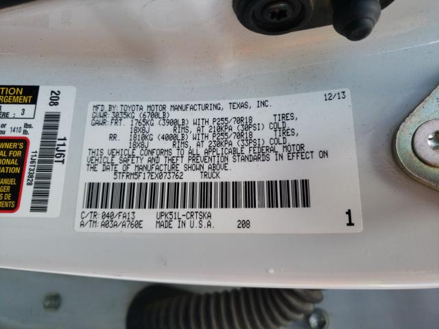 Photo 9 VIN: 5TFRM5F17EX073762 - TOYOTA TUNDRA DOU 