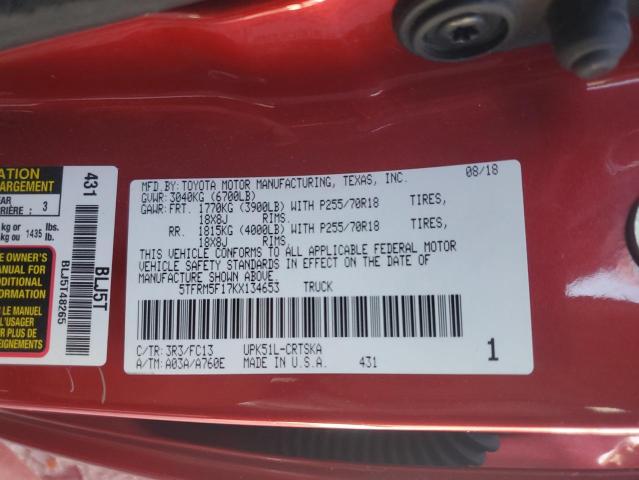 Photo 12 VIN: 5TFRM5F17KX134653 - TOYOTA TUNDRA DOU 