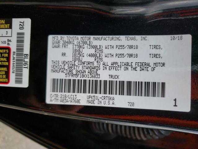 Photo 11 VIN: 5TFRM5F18KX136833 - TOYOTA TUNDRA DOU 