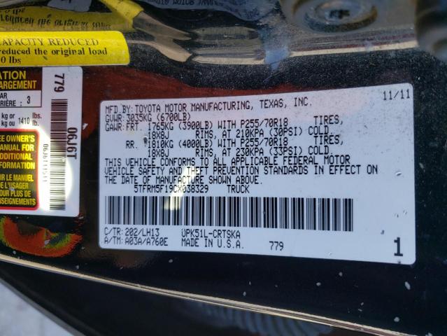 Photo 9 VIN: 5TFRM5F19CX038329 - TOYOTA TUNDRA DOU 