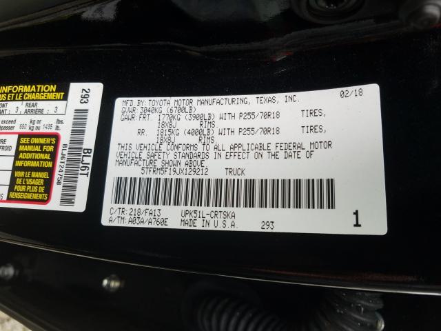 Photo 9 VIN: 5TFRM5F19JX129212 - TOYOTA TUNDRA DOU 