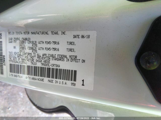 Photo 8 VIN: 5TFRX5GN4JX125562 - TOYOTA TACOMA 