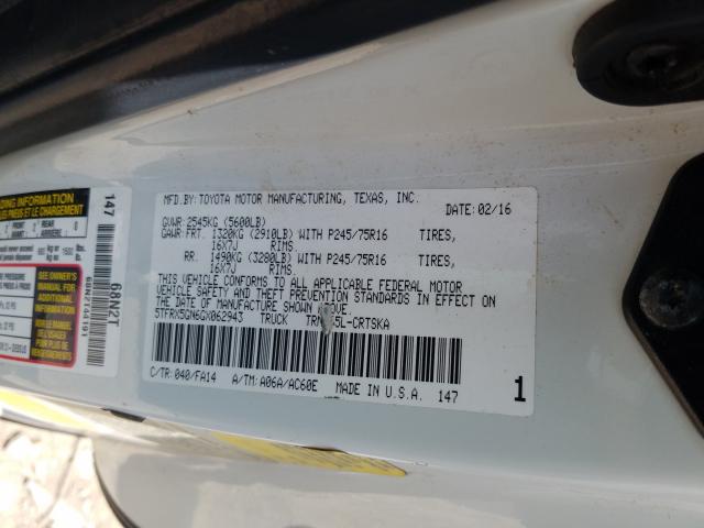 Photo 9 VIN: 5TFRX5GN6GX062943 - TOYOTA TACOMA ACC 