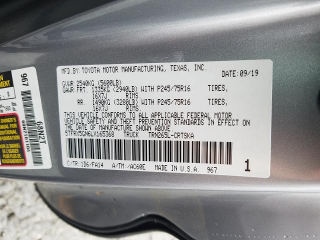 Photo 9 VIN: 5TFRX5GN6LX165368 - TOYOTA TACOMA ACC 