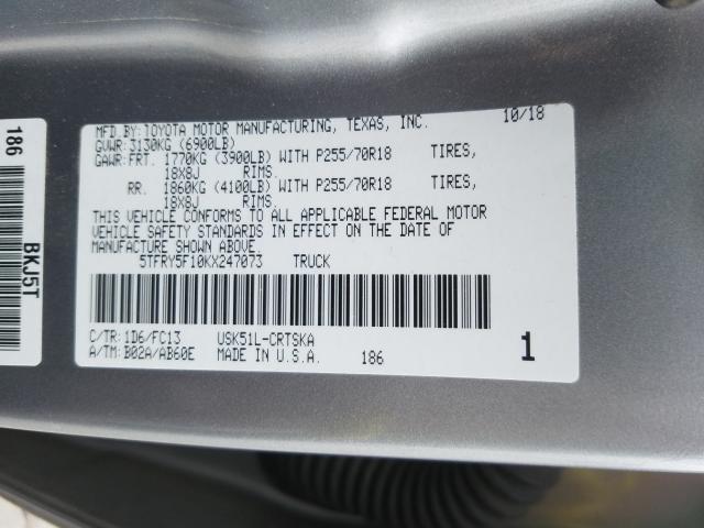 Photo 9 VIN: 5TFRY5F10KX247073 - TOYOTA TUNDRA DOU 