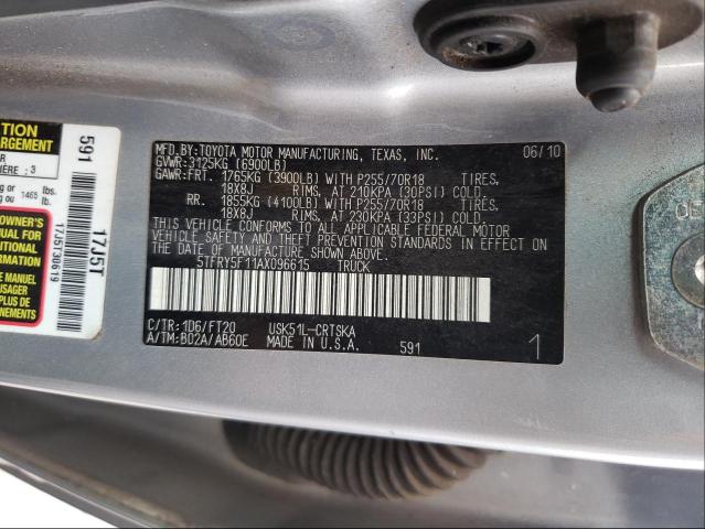 Photo 9 VIN: 5TFRY5F11AX096615 - TOYOTA TUNDRA DOU 