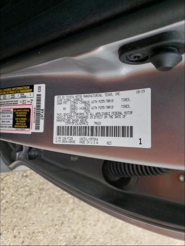 Photo 9 VIN: 5TFRY5F13LX259672 - TOYOTA TUNDRA DOU 