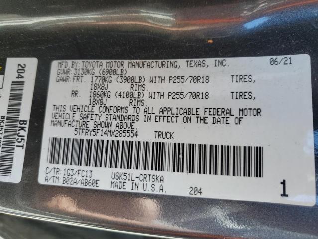 Photo 11 VIN: 5TFRY5F14MX285554 - TOYOTA TUNDRA DOU 