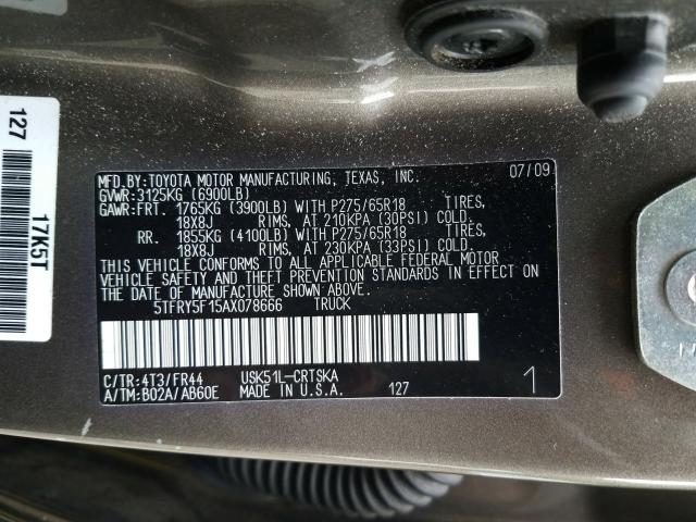 Photo 9 VIN: 5TFRY5F15AX078666 - TOYOTA TUNDRA DOU 