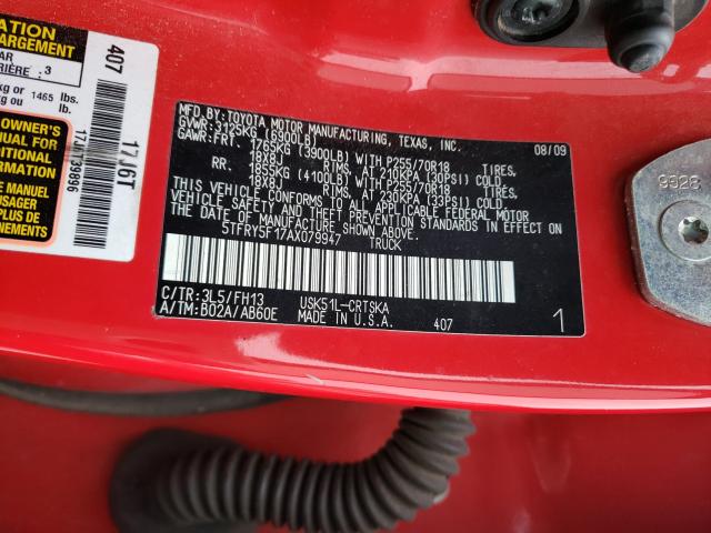 Photo 9 VIN: 5TFRY5F17AX079947 - TOYOTA TUNDRA DOU 