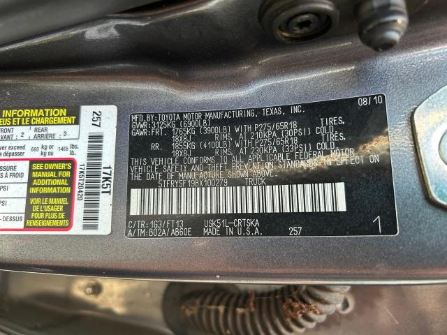 Photo 9 VIN: 5TFRY5F19BX100279 - TOYOTA TUNDRA DOU 