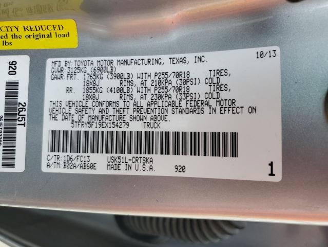 Photo 11 VIN: 5TFRY5F19EX154279 - TOYOTA TUNDRA DOU 